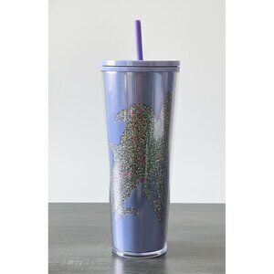 Starbucks Halloween 2022 Glow in the Dark Lilac Raven Glitter Tumbler - 24oz Cup